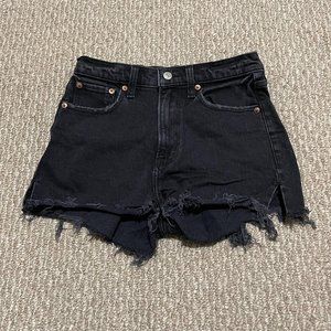 Abercrombie Frayed Hem High Rise Mom Shorts 24/00